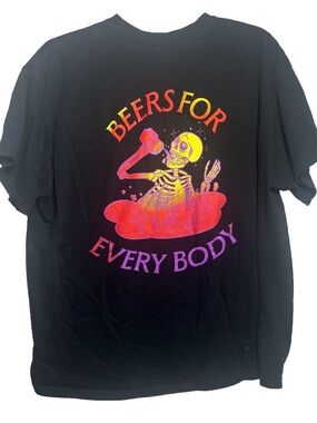 Mash gang beers Men's Black Heavy Cotton Graphic Beer Logo T-Shirt Size XL